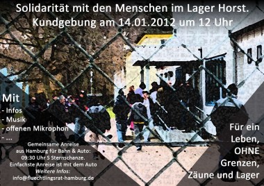 Flyer Kundgebung 14.01 Flüchtlingslager Horst